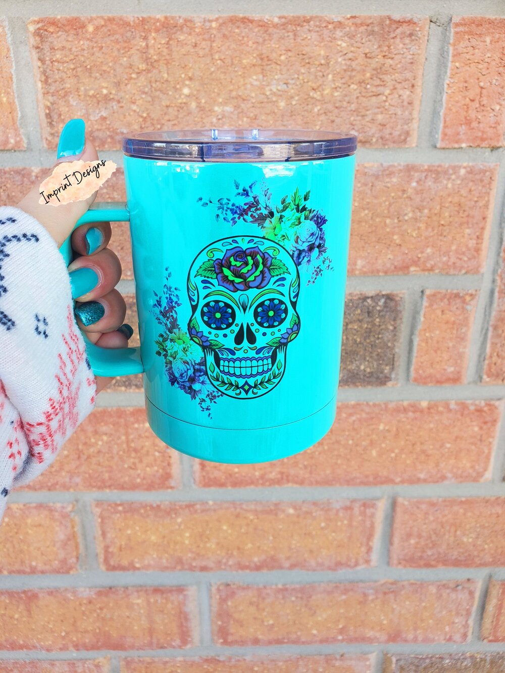 Blue Skull Coffee Travel Mug